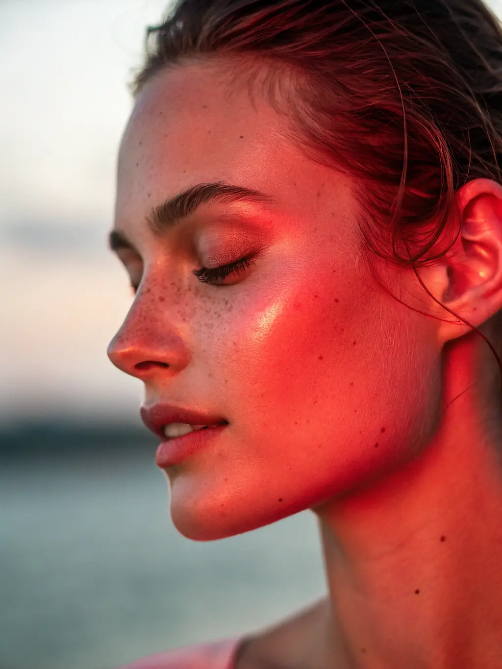 A close-up shot of a patient's radiant skin after a minimally invasive cosmetic enhancement, demonstrating the clinic's expertise in aesthetic improvements.